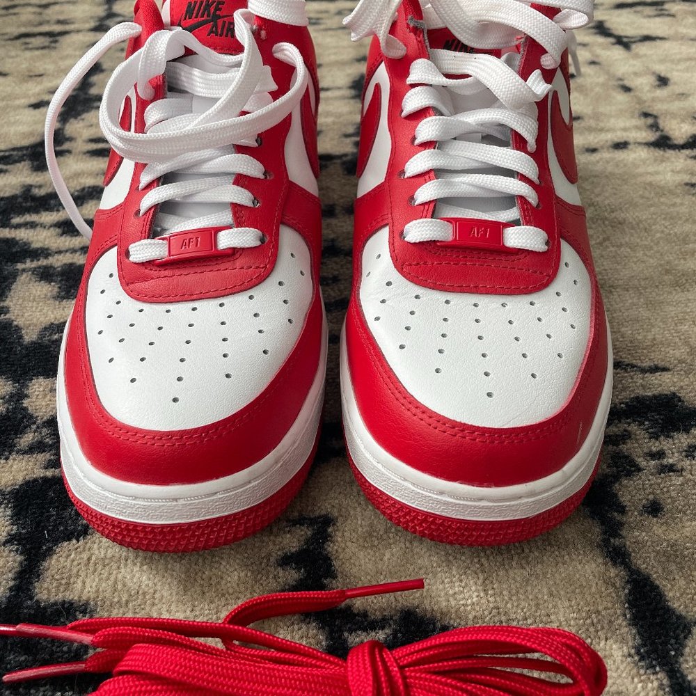 Nike Air Force 1 Custom Red and White - Size 9 - worn a few times